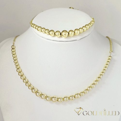 Antialergénny Goldfilled Náhrdelník 45cm/3-5mm + Náramok 17-20cm , farba 14K