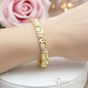   Antialergénny pozlátený náramok „Goldfilled“, dĺžka 17 cm a šírka 9 mm, farba 14K