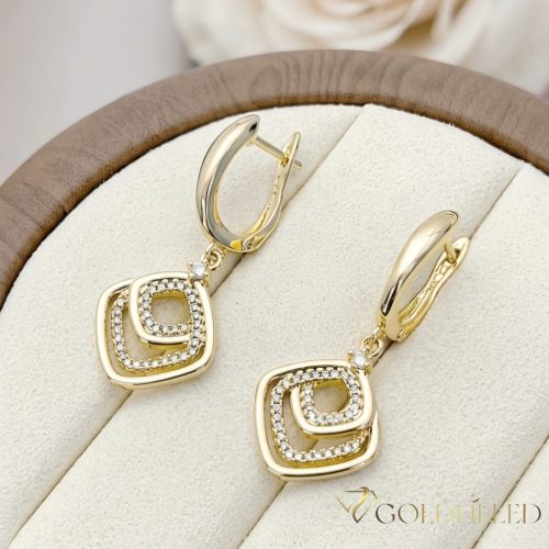 Goldfilled antialergické náušnice 38mm 14K farba