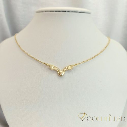 Antialergénny "ANJELSKÉ KRÍDLA" náhrdelník Goldfilled 45-49cm dlhý a 2mm široký Farba 14K