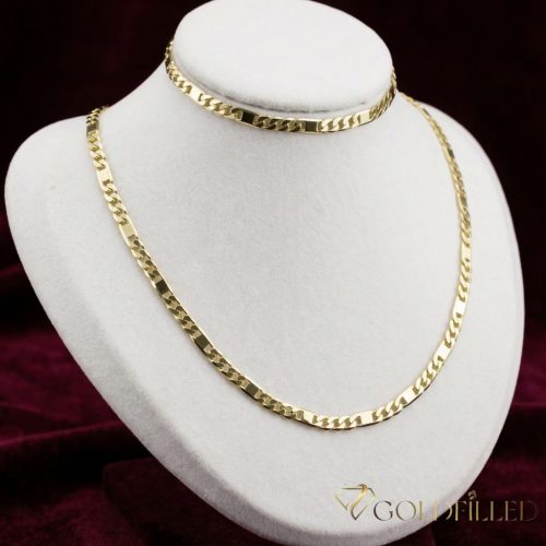 Antialergénny Goldfilled Náhrdelník 50cm/4,5mm + Náramok 20cm , farba 14K
