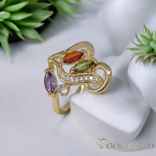 Antialergický prsten „Goldfilled” v různých velikostech, barva 18K