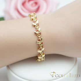   Antialergénny pozlátený náramok „Goldfilled“, dĺžka 17 cm a šírka 6 mm, farba 14K