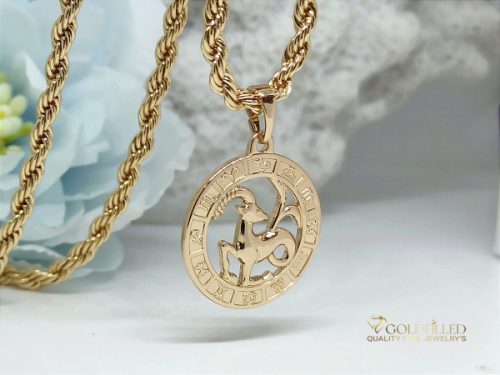 Goldfilled antialergický náhrdelník 55 cm / 3 mm + prívesok Kozorožec 18K farba