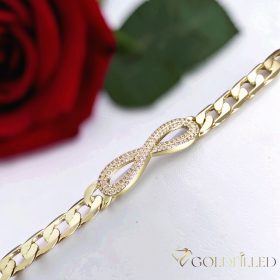   Antialergénny pozlátený náramok „Goldfilled“, dĺžka 18,5 cm a šírka 9 mm, farba 14K