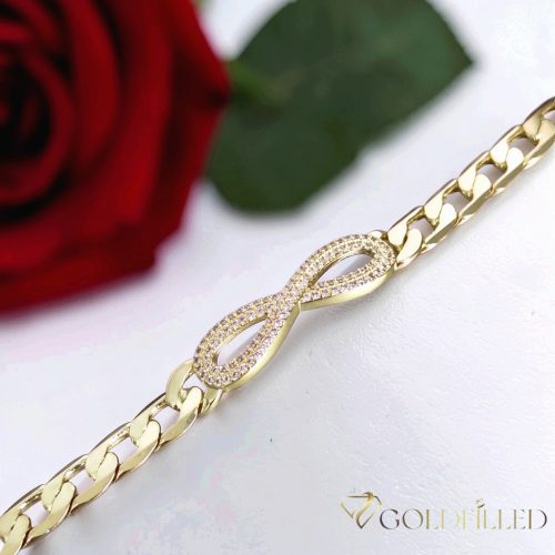 Antialergénny pozlátený náramok „Goldfilled“, dĺžka 18,5 cm a šírka 9 mm, farba 14K