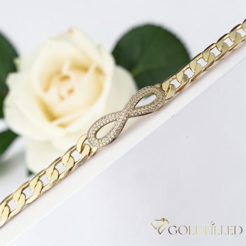 Antialergénny pozlátený náramok „Goldfilled“, dĺžka 18,5 cm a šírka 9 mm, farba 14K