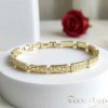 Antialergénny pozlátený náramok „Goldfilled“, dĺžka 19 cm a šírka 6 mm, farba 14K