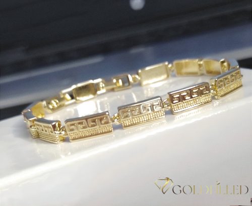 Antialergénny pozlátený náramok „Goldfilled“, dĺžka 19 cm a šírka 6 mm, farba 14K