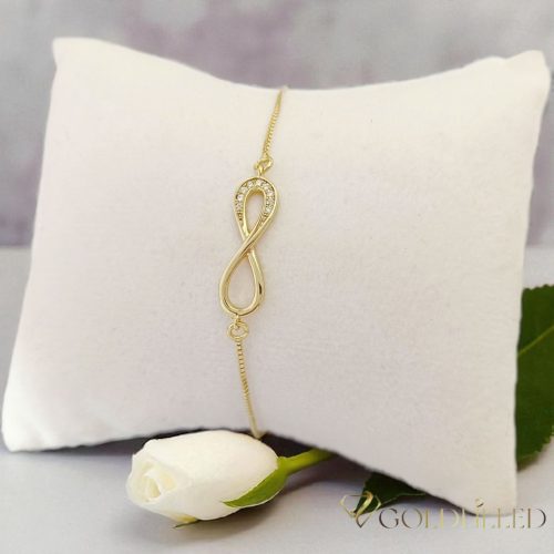 Antialergénny pozlátený náramok „Goldfilled“, dĺžka 18cm a šírka 1-6 mm, farba 14K